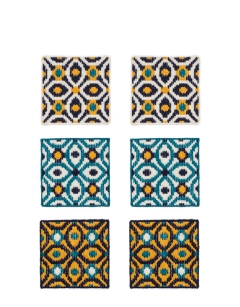 Bargello Tile Coaster Kit: Lisbon